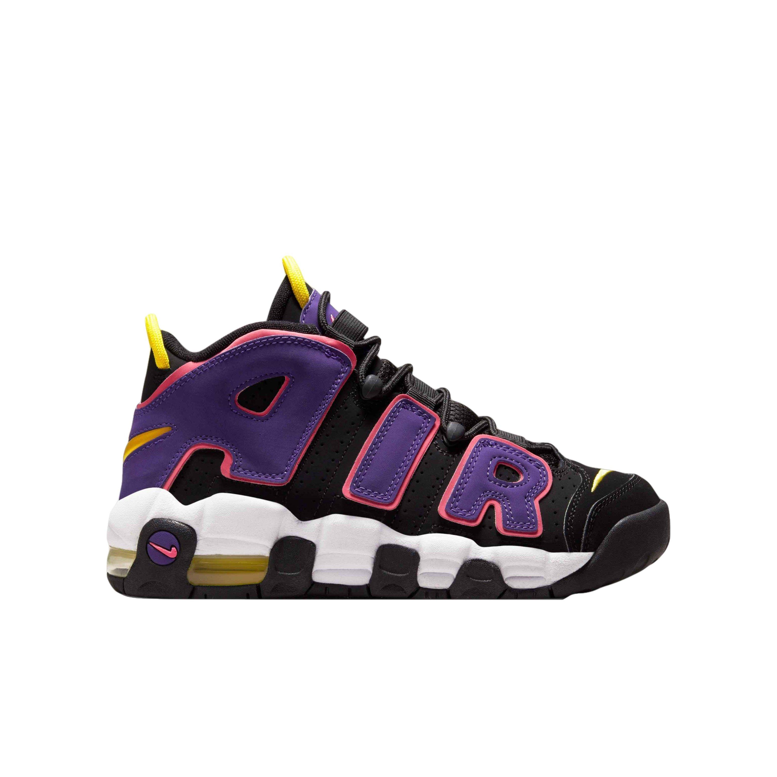 Nike Air More Uptempo "Black/Multi/Court Purple" Grade School Girls' Shoe